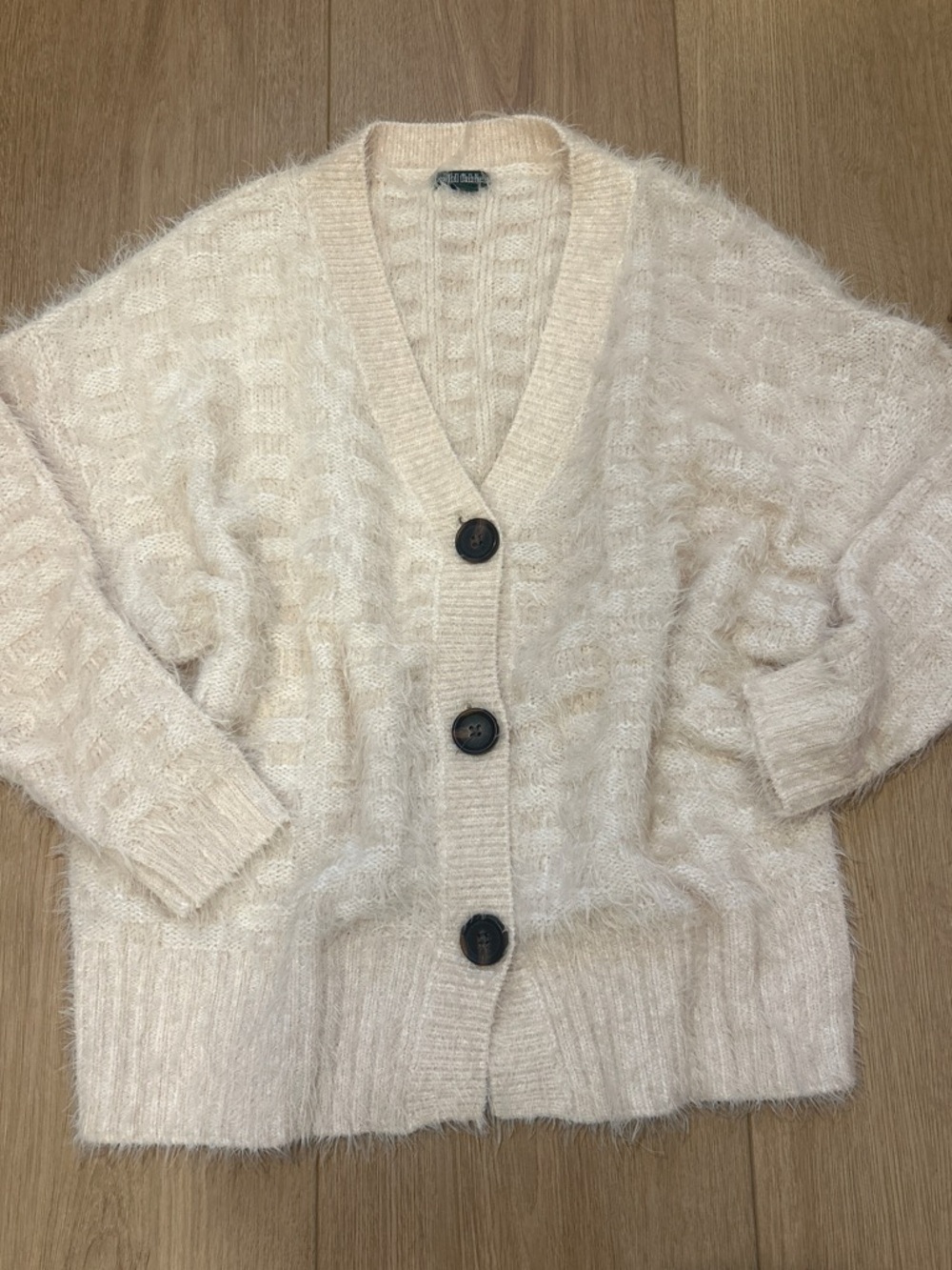 Wild Fable Cream Fuzzy Knit Cardigan
